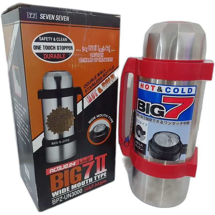 BIG-7 FULL STAINLESS STEEL VACUUM FLASK (BP3000-3L,RED)
