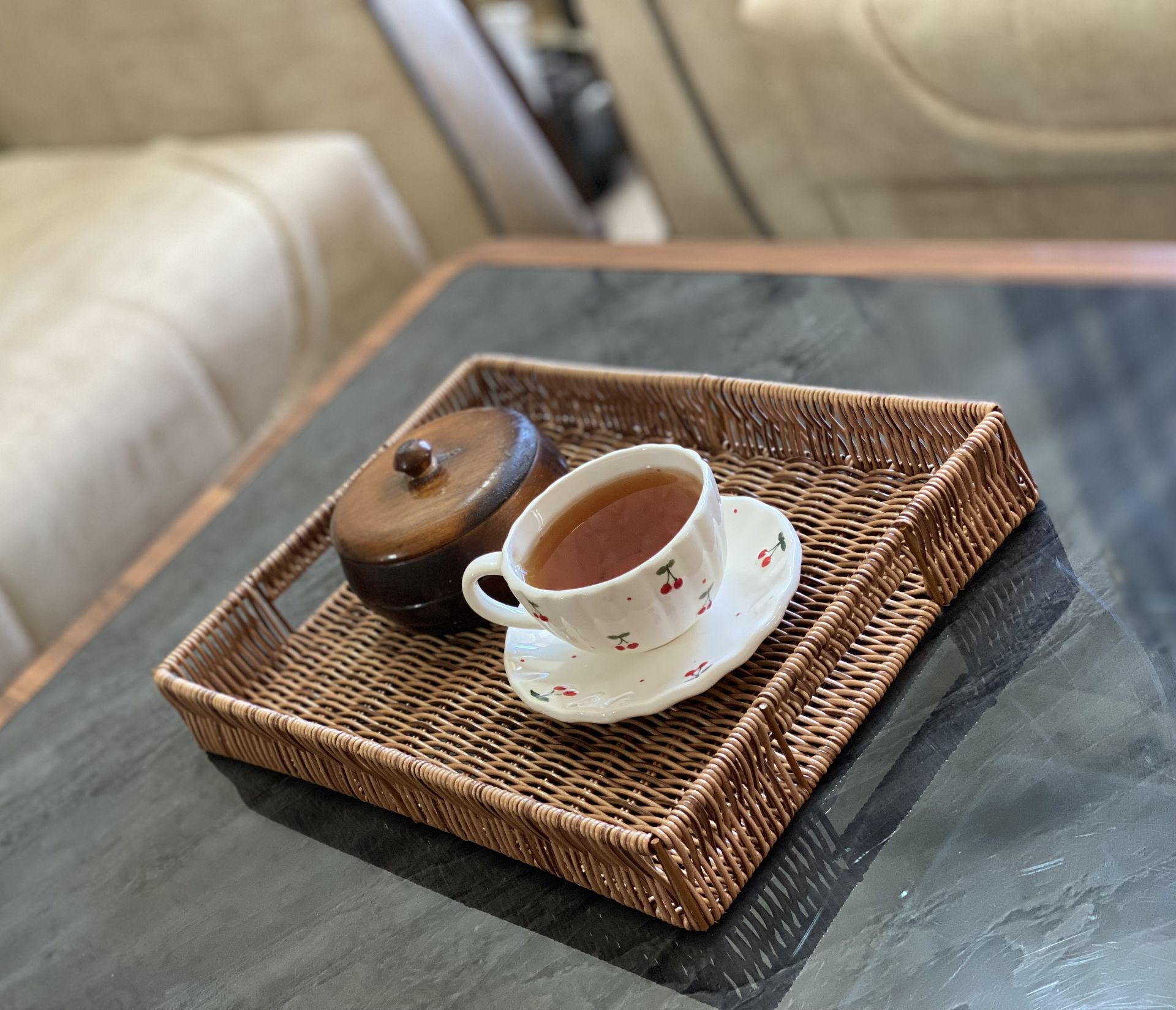 سینی پذیرایی مستطیلی دستبافت
