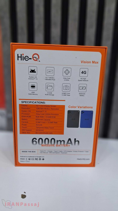 تبلت لپتاپ شو Hie-Q مدل Vision MAX با باتری 6000 میلی آمپر
